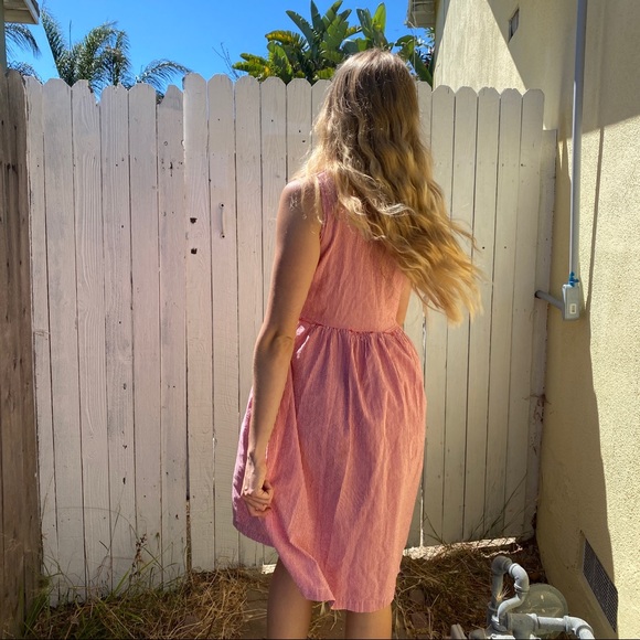 Vintage handmade red and white striped midi dress - Picture 4 of 5